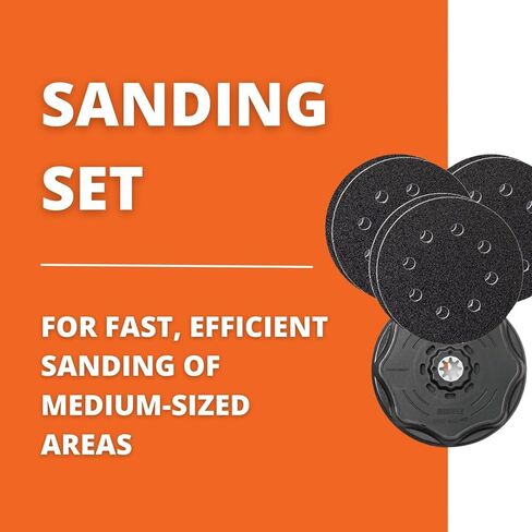 Fein Starlock Plus Round Sanding Set with Hook & Loop Attachment | Multi-Material Use, Perforated, 60, 80 and 180 Grit, 4-17/32" Edge Length, 63806195210 in Kuwait