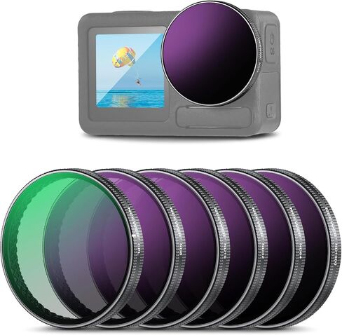 NEEWER ND Filter Set Compatible with DJI Osmo Action 5 Pro/4/3, 4 Pack Multicoated HD Optical Glass Snap On ND8/ND16/ND32/CPL Filters, Action Camera Lens Accessories with 2X Cleaning Cloth in Kuwait