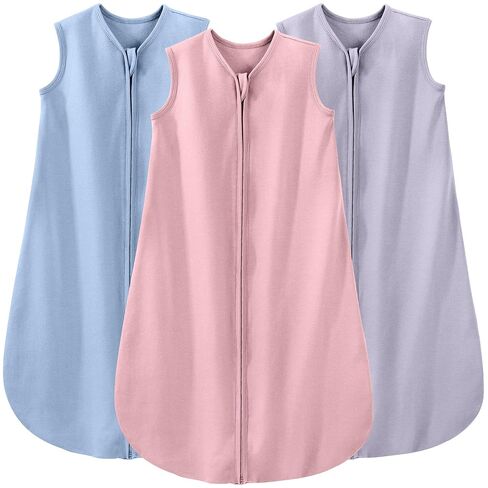 Yoofoss Baby Sleep Sack 6-12 Months Baby Wearable Blanket 100% Organic Cotton 2-Way Zipper TOG 0.5 Toddler Sleeping Sack 3 Pack, Comfy Soft Lightweight in Kuwait