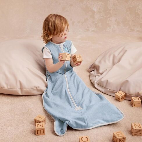 Love to Dream Baby Wearable Blanket, Sleeveless Sleep Bag, 1.5 TOG Cotton Fleece, Soft & Breathable Infant Sleeping Sack for Year-Round Use, Ideal for 64°F–72°F Dusty Blue 12-24M in Kuwait