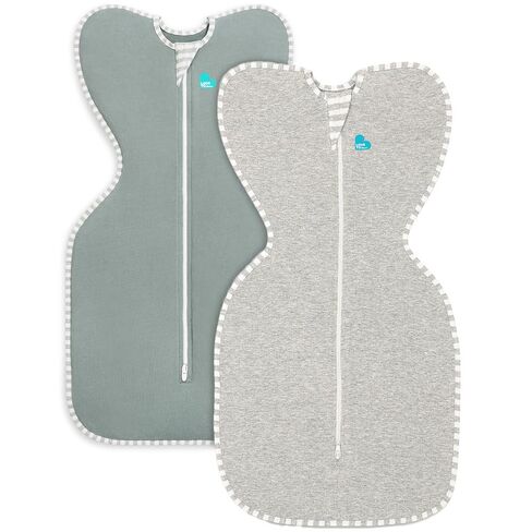 Love to Dream Swaddle UP Original 1.0 TOG Baby Sleep Sack Bundle – Small 8-13 lbs, Deep Olive + Gray (2-Pack, Arms-Up Self-Soothing Swaddles) in Kuwait