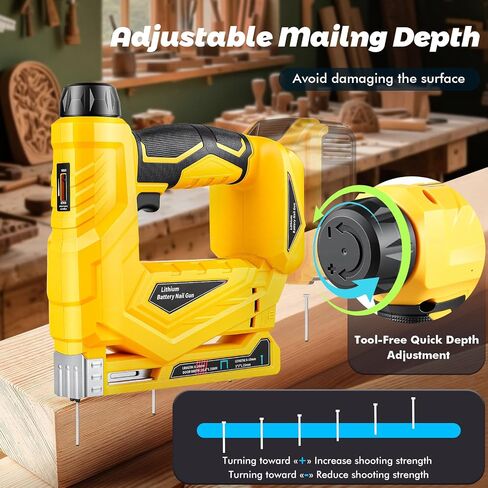Cordless 18 Gauge Brad Nailer Compatible with 20V Battery, 2-in-1 Brad Nailer/Narrow Crown Stapler, Electric Nail Gun with Nails/Staples, Dual Mode Framing Nail Gun for Trim Wood Crafting - No Battery in Kuwait