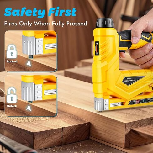 Cordless 18 Gauge Brad Nailer Compatible with 20V Battery, 2-in-1 Brad Nailer/Narrow Crown Stapler, Electric Nail Gun with Nails/Staples, Dual Mode Framing Nail Gun for Trim Wood Crafting - No Battery in Kuwait