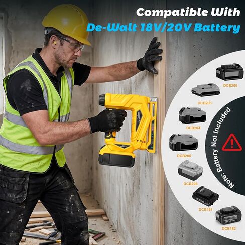 Cordless 18 Gauge Brad Nailer Compatible with 20V Battery, 2-in-1 Brad Nailer/Narrow Crown Stapler, Electric Nail Gun with Nails/Staples, Dual Mode Framing Nail Gun for Trim Wood Crafting - No Battery in Kuwait