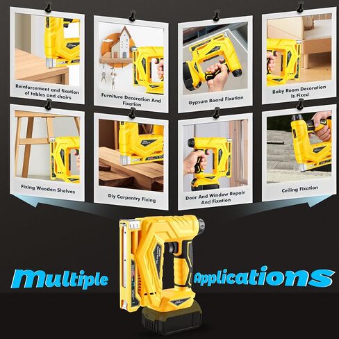 Cordless 18 Gauge Brad Nailer Compatible with 20V Battery, 2-in-1 Brad Nailer/Narrow Crown Stapler, Electric Nail Gun with Nails/Staples, Dual Mode Framing Nail Gun for Trim Wood Crafting - No Battery in Kuwait