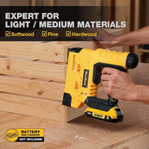 2-in-1 Cordless 18GA Brad Nailer & 1/4 Crown Stapler for DeWALT 20V MAX Battery (Tool Only) - Lightweight, 1600 Nails/Staples Included for DIY, Upholstery & Home Renovation in Kuwait