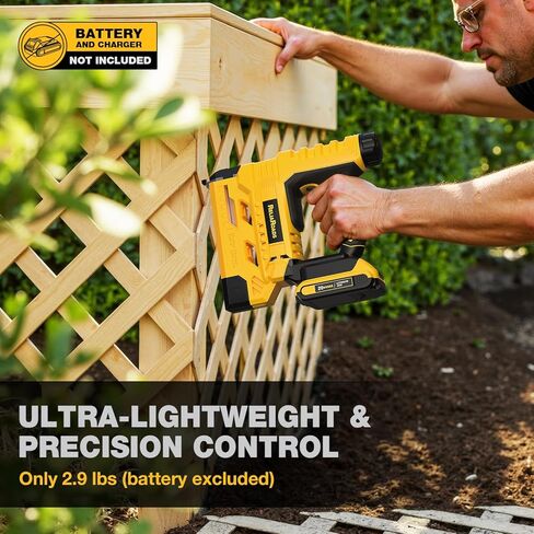 2-in-1 Cordless 18GA Brad Nailer & 1/4 Crown Stapler for DeWALT 20V MAX Battery (Tool Only) - Lightweight, 1600 Nails/Staples Included for DIY, Upholstery & Home Renovation in Kuwait