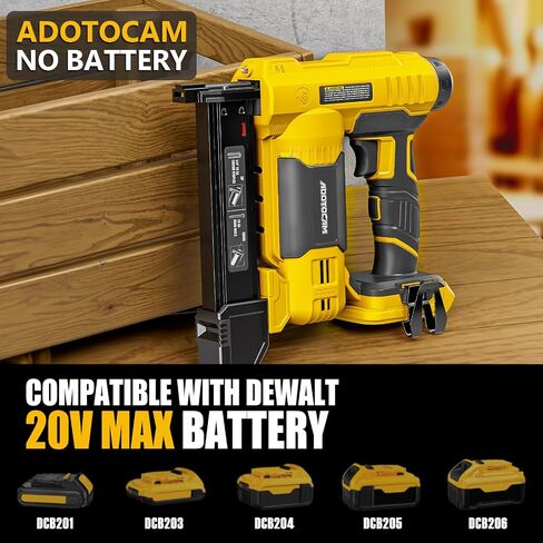 18GA Cordless Brad Nailer for Dewalt 20V Battery (Tool Only), 2 in 1 Cordless Nail Gun with 1000 Nails and 500 Staples, Nail Gun Battery Powered for Home Improvement & Woodworking in Kuwait