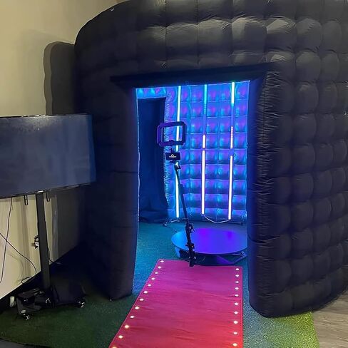 Inflatable Photo Booth Enclosure, 360 Photo Booth Backdrop for Parties 10 X 8Feet, with Led Light, Blower, for Wedding, Party, Events, Birthday in Kuwait