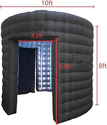 Inflatable Photo Booth Enclosure, 360 Photo Booth Backdrop for Parties 10 X 8Feet, with Led Light, Blower, for Wedding, Party, Events, Birthday in Kuwait