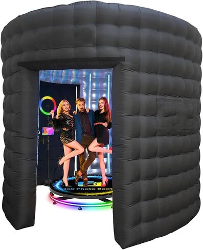 360 Photo Booth Enclosure - 10ft Width, Inflatable Photo Booth Wall Background W/RGB LED Light, for Advertising, Bars, Shopping Malls, Events, Trade Shows in Kuwait