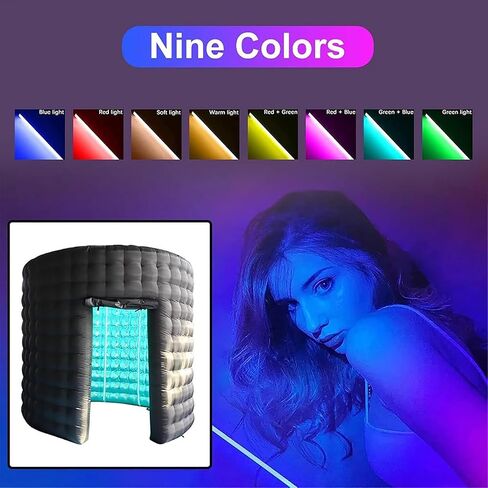 360 Photo Booth Enclosure - 10ft Width, Inflatable Photo Booth Wall Background W/RGB LED Light, for Advertising, Bars, Shopping Malls, Events, Trade Shows in Kuwait