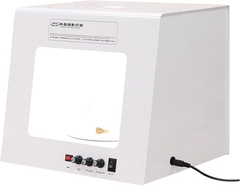3000k-5500k Mini Photo Studio Light Box for Photography, Shooting Tent Kit, with 360°Rotating Platform Dual Mode,Adjustable Lighting Booth, 5 Color Backdrops in Kuwait