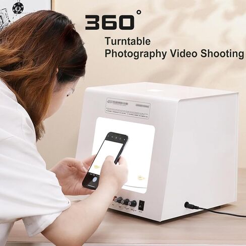 Mini Photo Studio Tent, Jewelry Shooting Kit, with LED Light Strips & with 6 Color Photography Backdrops, Product Photography Light Box in Kuwait