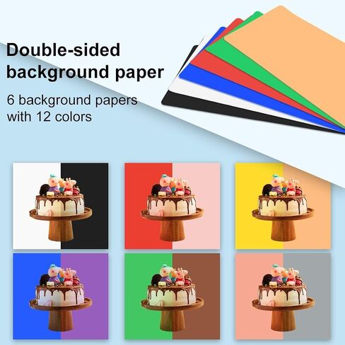 Light Box Photography Studio, Portable Folding LED Photo Box with 12 Colors Backdrops, CRI 95 Lighting for Jewelry and Miniature Model Photography in Kuwait