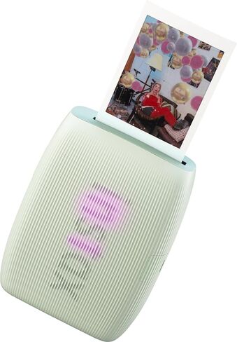 Bundle with Compatible Fuji Mini Link 3 Smartphone Printer Clay White + Fuji Film Value Pack 20 Sheets Accessories Bundle with Album + 5 Plastic Desk Frames + Paper & Sticker Frames (Sage Green) in Kuwait
