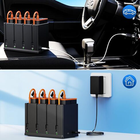 Moultrie Edge Battery Charger 4 Port Charger for Power Mag Battery | Compatible with Moultrie Edge Battery Pack 5V/3A Input Output, Not Included Batteries in Kuwait