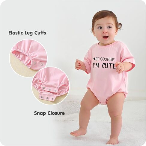 Jimonda Baby Bodysuit Boy Girl Bubble Romper Cotton Short Sleeve Outfits | Funny Slogan Baby Clothes, Cute Newborn T-Shirt, Unisex, Gender Neutral, Lightweight, Breathable, Pregnancy Announcement in Kuwait