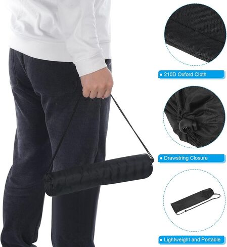 16 Inch Ultra Mini Tripod Monopod Case Bag, Nylon Foldable Tripod Carrying Case Storage Bag with Shoulder Strap for Outdoor Travel Camping, Black in Kuwait