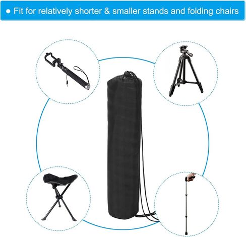 16 Inch Ultra Mini Tripod Monopod Case Bag, Nylon Foldable Tripod Carrying Case Storage Bag with Shoulder Strap for Outdoor Travel Camping, Black in Kuwait