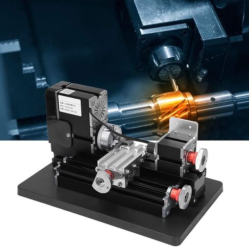 JTLB Metal Lathe, High Power 60W Motor with Belt Protection Cover, for Wood Plastic Soft Metal Processing 135mm Length 12000rpm in Kuwait
