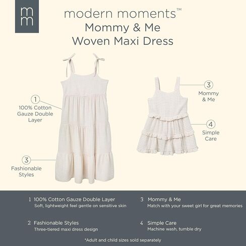 Modern Moments by Gerber Baby Girls' Mommy and Me Gauze Dress in Kuwait