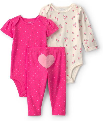 Carter's Baby Girls' 3-piece Bodysuit Pant Sets in Kuwait