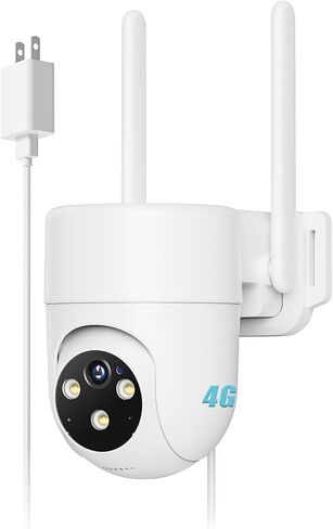 LIWAN Wired 4G LTE Cellular Security Camera, No WiFi Needed, Black, 1 Pack | No WiFi Security Camera Outdoor Indoor, Plug-in for 24/7 Recording, 2K Color Night Vision, Built-in SIM Card, Farm, Off Grid in Kuwait