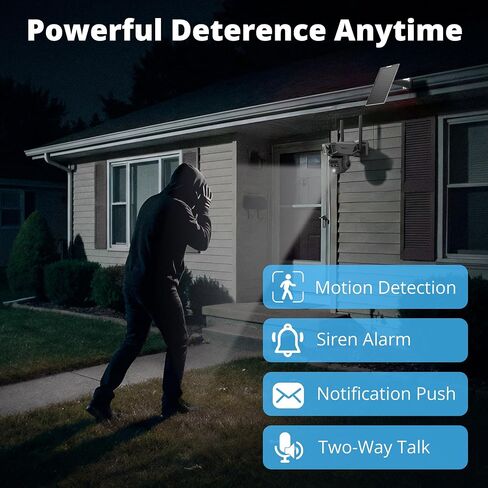 Dragon Touch 4G Cellular Security Camera, 4K Solar Camera Wireless Outdoor, 3 Lens Bullet-PTZ Cam, 360° View, 10X Optical Zoom, AI Track, Color Night Vision, 12000/9W Battery, 64GB Card Included in Kuwait