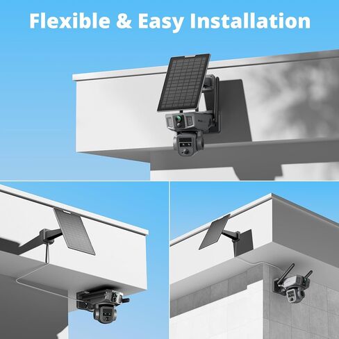 Dragon Touch 4G Cellular Security Camera, 4K Solar Camera Wireless Outdoor, 3 Lens Bullet-PTZ Cam, 360° View, 10X Optical Zoom, AI Track, Color Night Vision, 12000/9W Battery, 64GB Card Included in Kuwait