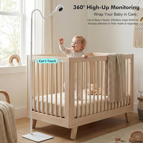 Floor Stand for Nanit Pro Baby Monitor, Nanit Stand with Adjustable Height and Heavy-Duty Stable Base, Full Enclosure Camera Mount Baby Monitor Stand No Tools or Wall Damage(Camera not Included) in Kuwait