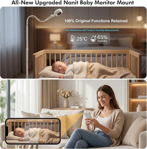 Floor Stand for Nanit Pro Baby Monitor, Nanit Stand with Adjustable Height and Heavy-Duty Stable Base, Full Enclosure Camera Mount Baby Monitor Stand No Tools or Wall Damage(Camera not Included) in Kuwait