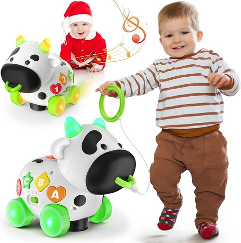 Talkfun Musical Cow Toys for 1+ Year Old Boy Girl, Bilingual Baby Toy 6-12-18 Month, One Year Old Boy Toys, 1 Year Old Girl Gift, Learning Toddler Toy Age 1-2, First Christmas 1st Birthday Gift in Kuwait