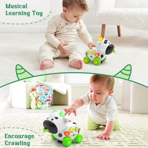 Talkfun Musical Cow Toys for 1+ Year Old Boy Girl, Bilingual Baby Toy 6-12-18 Month, One Year Old Boy Toys, 1 Year Old Girl Gift, Learning Toddler Toy Age 1-2, First Christmas 1st Birthday Gift in Kuwait