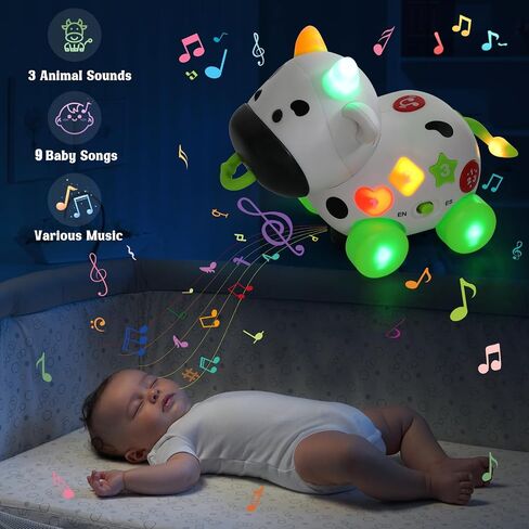 Talkfun Musical Cow Toys for 1+ Year Old Boy Girl, Bilingual Baby Toy 6-12-18 Month, One Year Old Boy Toys, 1 Year Old Girl Gift, Learning Toddler Toy Age 1-2, First Christmas 1st Birthday Gift in Kuwait