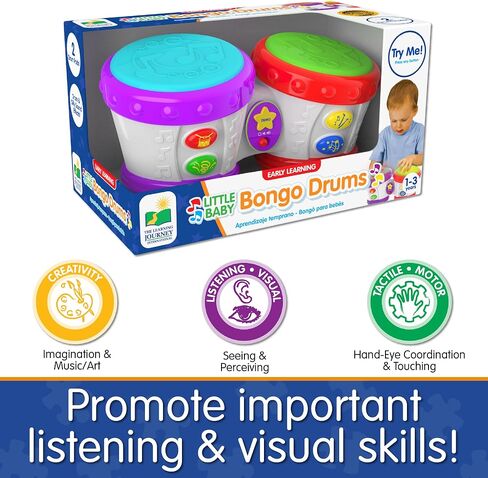 The Learning Journey Early Learning - Little Baby Bongo Drums - Electronic Musical Toddler Toys & Gifts for Boys & Girls Ages 12 Months & Up - Award Winning Musical Learning Toy, Multi in Kuwait