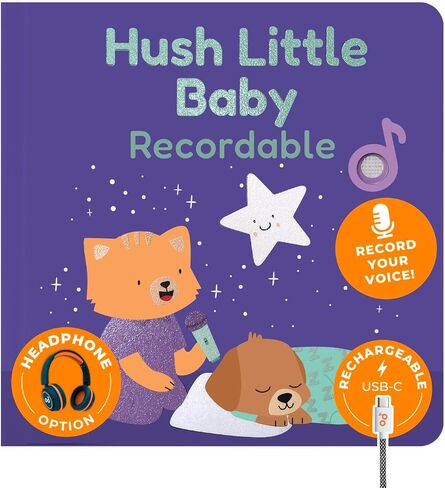 Cali's Books Hush Little Baby Recordable Music Book Toddlers 1-3 Years Old - Lullaby Rhymes Musical Book, Headphone Jack, Interactive Sound Book, Voice Recording Song Toy Children Girls Toddler Boys in Kuwait