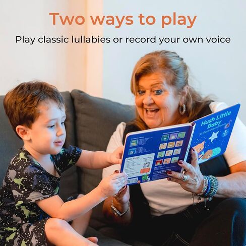 Cali's Books Hush Little Baby Recordable Music Book Toddlers 1-3 Years Old - Lullaby Rhymes Musical Book, Headphone Jack, Interactive Sound Book, Voice Recording Song Toy Children Girls Toddler Boys in Kuwait
