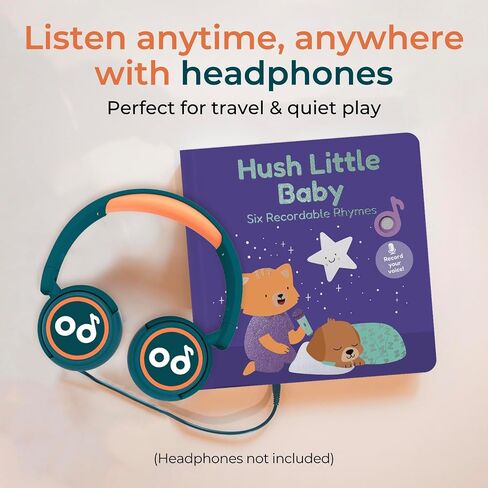 Cali's Books Hush Little Baby Recordable Music Book Toddlers 1-3 Years Old - Lullaby Rhymes Musical Book, Headphone Jack, Interactive Sound Book, Voice Recording Song Toy Children Girls Toddler Boys in Kuwait