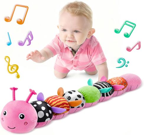LIGHTDESIRE Baby Toys Musical Caterpillar Infant Toys Stuffed Animals Plush | 3 6 12 Months Sensory Toys with Ruler Design,Crinkle&Rattle Baby Teething Toys Tummy Time Boy Girl Birthday Shower Gifts in Saudi Arabia