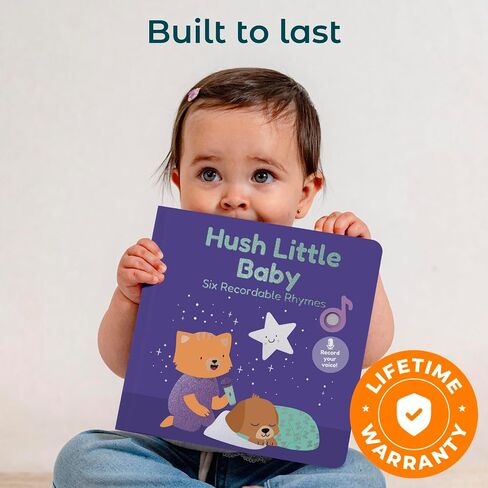 Cali's Books Hush Little Baby Recordable Music Book Toddlers 1-3 Years Old - Lullaby Rhymes Musical Book, Headphone Jack, Interactive Sound Book, Voice Recording Song Toy Children Girls Toddler Boys in Kuwait