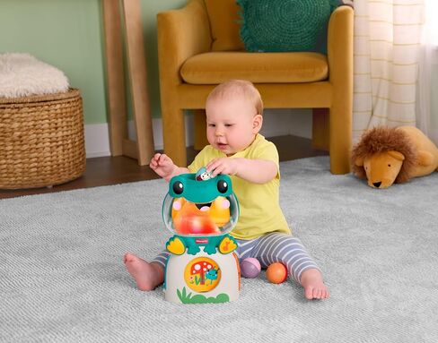 Fisher-Price Baby Toy Light-Up & Roll Frog Musical Ball Drop Activity & 3 Balls for Developmental Play Infants & Toddlers Ages 6+ Months in Kuwait