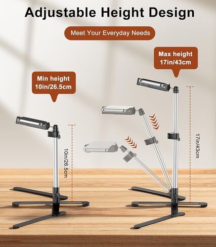 TiMOVO Overhead Tripod for Mini Projector | Heavy Duty, 360° Rotation, Angle & Height Adjustable, Overhead Phone Mount for Cookie Decorating, Live Streaming, Cooking in Kuwait