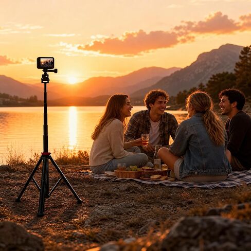 81" Extendable Selfie Stick Tripod for GoPro Mission 1 Pro Hero 13/12/11/10/Max, Aluminum Action Camera Tripod Stand for DJI Osmo Action 6/5 Pro/4/3, Insta360, DSLR, Portable Travel Vlogging in Kuwait