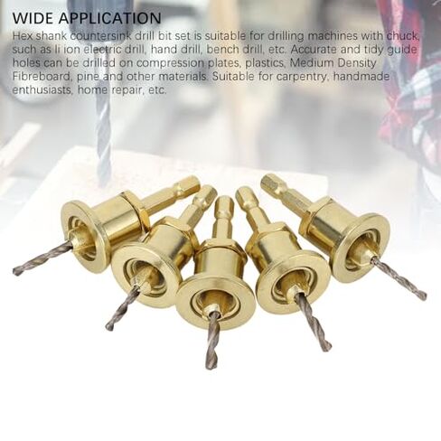 5Pcs Adjustable Hex Shank Countersink Drill Bit Set 2.8-4mm for Woodworking Carpentry in Kuwait