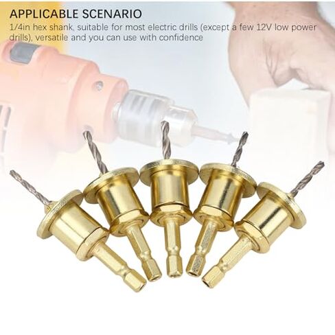 5Pcs Adjustable Hex Shank Countersink Drill Bit Set 2.8-4mm for Woodworking Carpentry in Kuwait