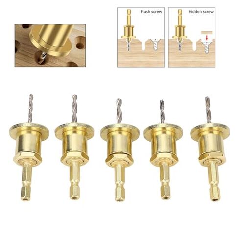 5Pcs Adjustable Hex Shank Countersink Drill Bit Set 2.8-4mm for Woodworking Carpentry in Kuwait