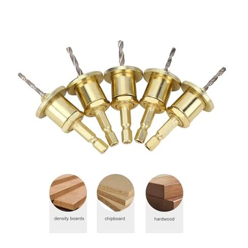 5Pcs Adjustable Hex Shank Countersink Drill Bit Set 2.8-4mm for Woodworking Carpentry in Kuwait