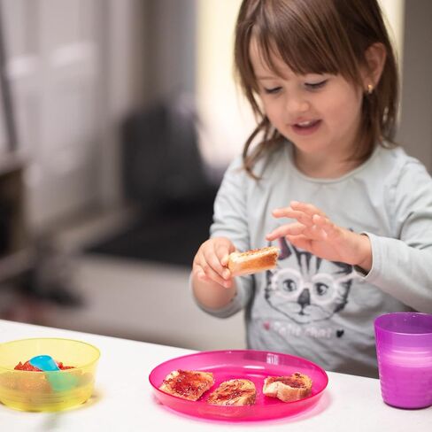 Kids Plastic Dinnerware Set of 6 Multi Color Cups/Tumblers - Reusable, BPA-Free, Dishwasher Safe and Microwaveable in Kuwait
