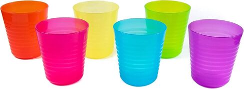 Kids Plastic Dinnerware Set of 6 Multi Color Cups/Tumblers - Reusable, BPA-Free, Dishwasher Safe and Microwaveable in Kuwait